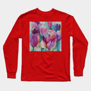 floral cats Long Sleeve T-Shirt